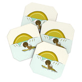 "buttons" kaluhiokalani 70s surf legend // retro surf art by surfy birdy Coaster
