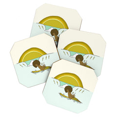 "buttons" kaluhiokalani 70s surf legend // retro surf art by surfy birdy Coaster