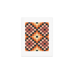 70s color squares pattern Art Print