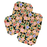 70s Evil Eye Flower Pattern in dark green Coaster