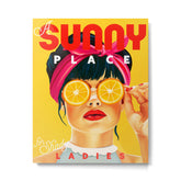 "A Sunny Place For Shady Ladies" Cool, Retro Pinup Girl With Orange Shades Metal Print