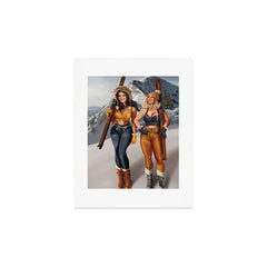"Ski Bunnies" Cool Retro Winter Pinup Girl Art Art Print
