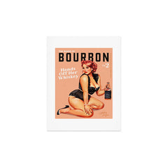 "The Babes Of Bourbon: Hands Off Her Whiskey" Vintage Curvy Pinup Girl Art Print