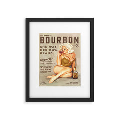 "The Babes Of Bourbon" Pretty Blonde Pin Up Girl Art Framed Art Print