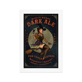 "Wicked Woman Dark Ale" Vintage Pinup Witch Halloween Art Art Print