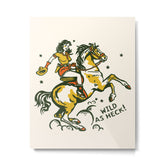 "Wild As Heck" A Cowgirl & Her Horse Metal Print