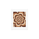 70s Retro Flower Power in Coffee Brown Art Print