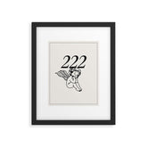 222 Angel Number Poster Framed Art Print