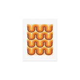 70s Retro Vintage Style Wave Pattern Autumn Brown Orange and Yellow Art Print