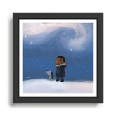 A Boy and his Dog Framed Art Print
