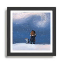 A Boy and his Dog Framed Art Print