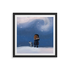 A Boy and his Dog Framed Art Print
