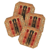 16th Century Carpet with Triple-Arch Design Turkish Print Coaster