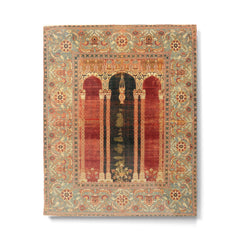 16th Century Carpet with Triple-Arch Design Turkish Print Metal Print