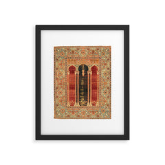 16th Century Carpet with Triple-Arch Design Turkish Print Framed Art Print