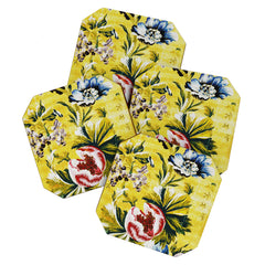18th Century English Floral Print Coaster