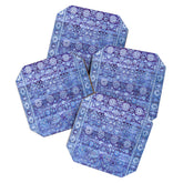 18th Century Isfahan Persian Rug Pattern in Blue Coaster