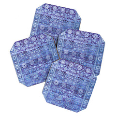 18th Century Isfahan Persian Rug Pattern in Blue Coaster