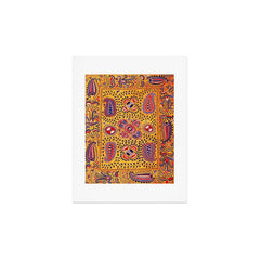 19th Century Uzbekistan Suzani with Gold Background Art Print
