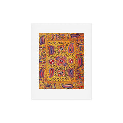 19th Century Uzbekistan Suzani with Gold Background Art Print