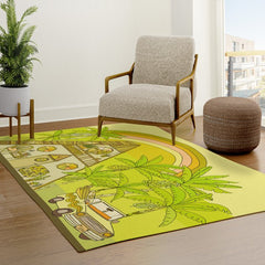 a frame simple living // banana pancakes // retro surf art by surfy birdy Rug