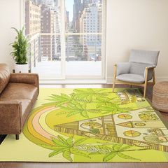 a frame simple living // banana pancakes // retro surf art by surfy birdy Rug