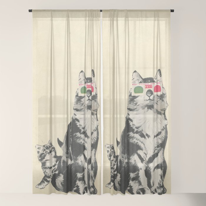 3D Glasses Window Curtain