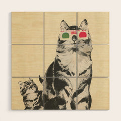 3D Glasses Wood Wall Art
