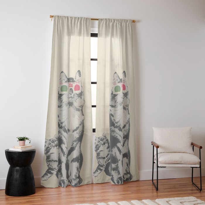 3D Glasses Window Curtain