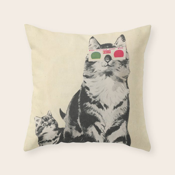3D Glasses Throw Pillow