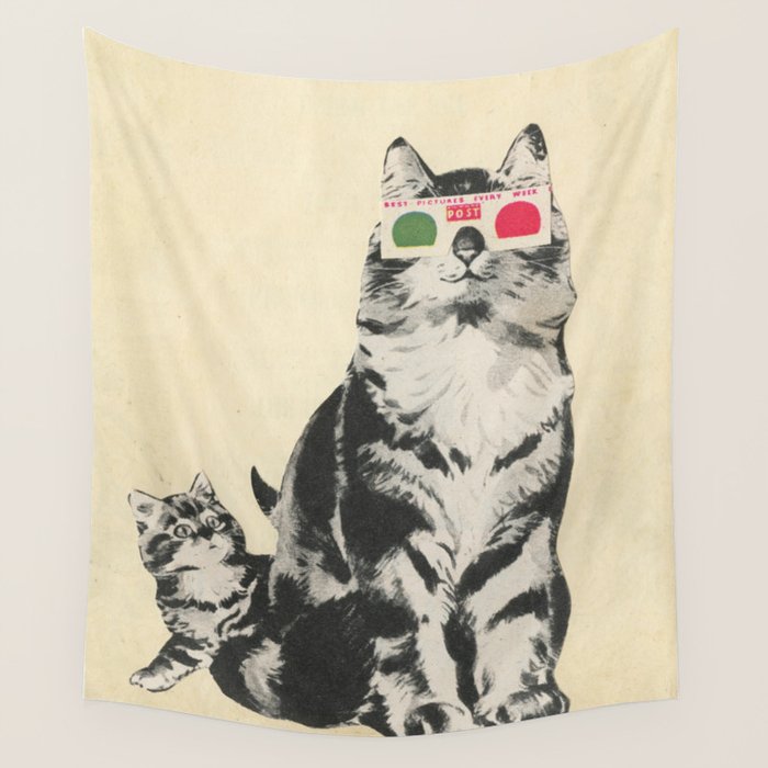 3D Glasses Wall Tapestry