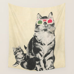 3D Glasses Wall Tapestry