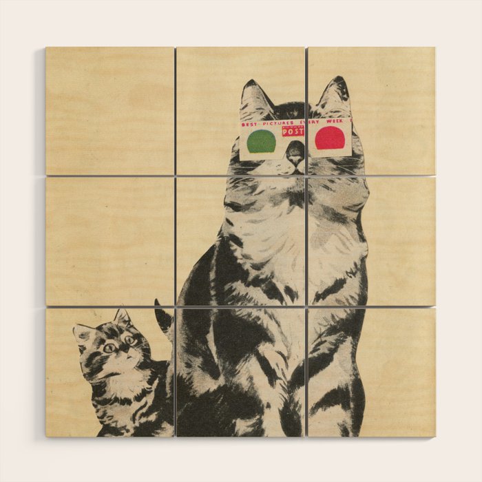 3D Glasses Wood Wall Art