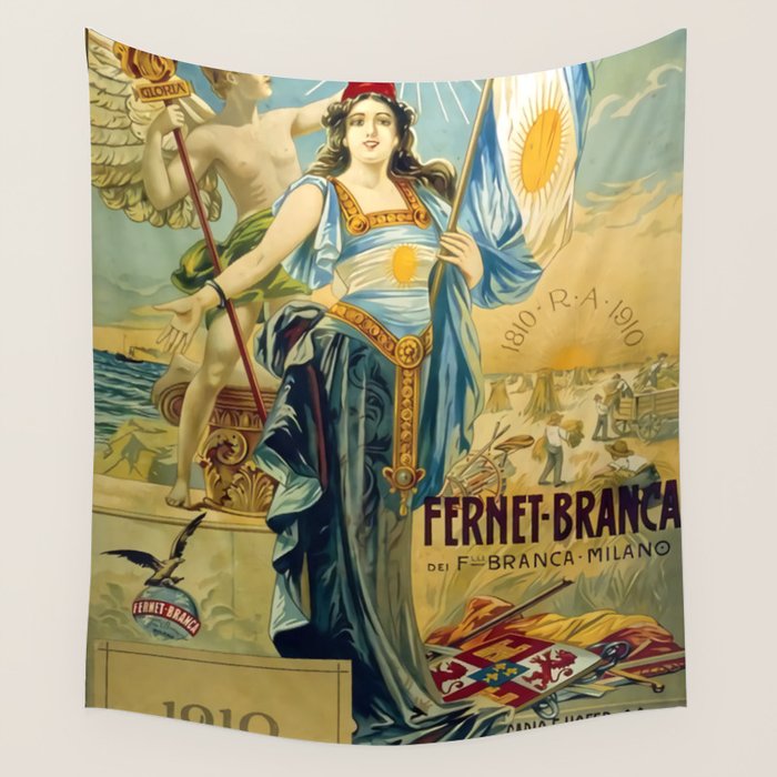 1910 Fernet Branca Liqueur Aperitif Advertisement Wall Tapestry