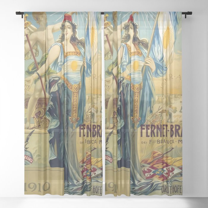 1910 Fernet Branca Liqueur Aperitif Advertisement Window Curtain