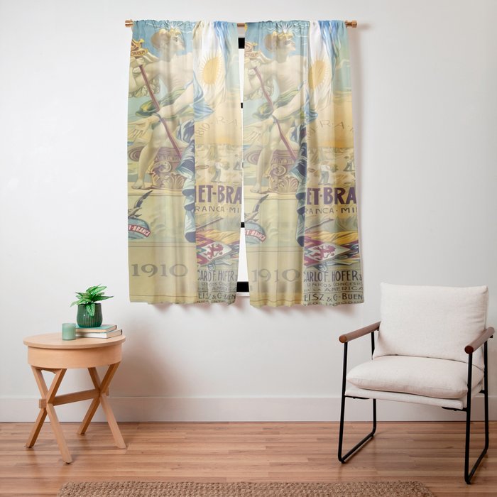 1910 Fernet Branca Liqueur Aperitif Advertisement Window Curtain