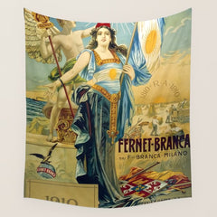 1910 Fernet Branca Liqueur Aperitif Advertisement Wall Tapestry