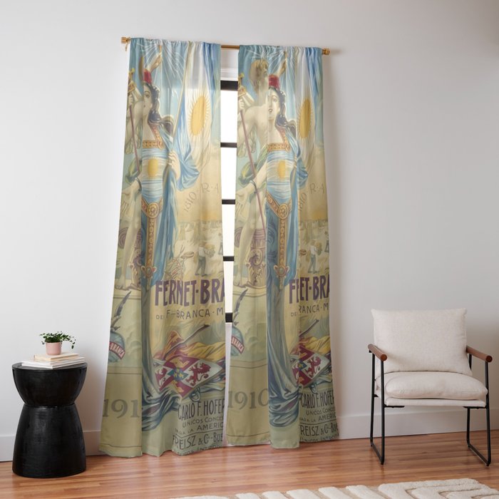 1910 Fernet Branca Liqueur Aperitif Advertisement Window Curtain