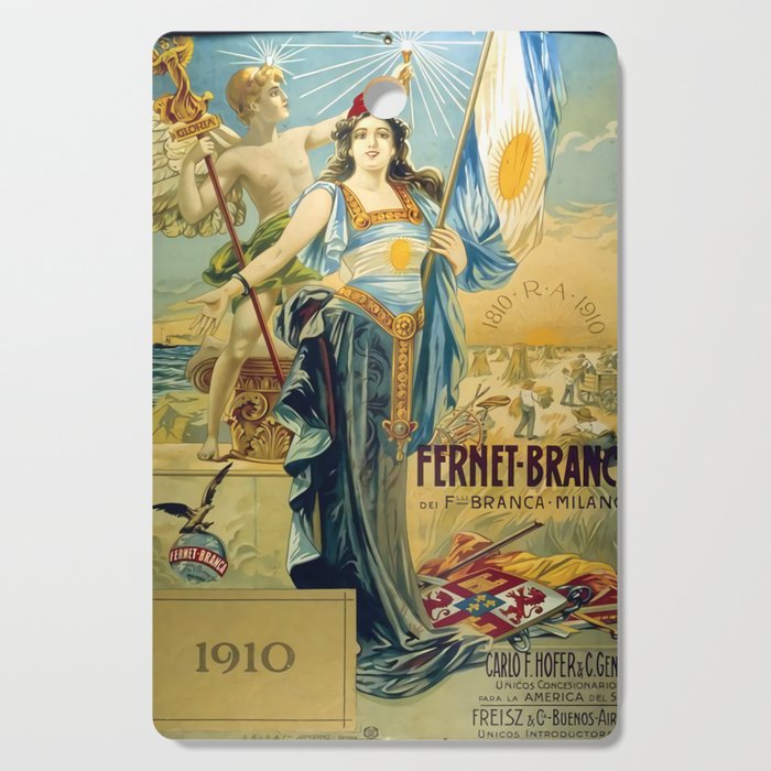 1910 Fernet Branca Liqueur Aperitif Advertisement Cutting Board