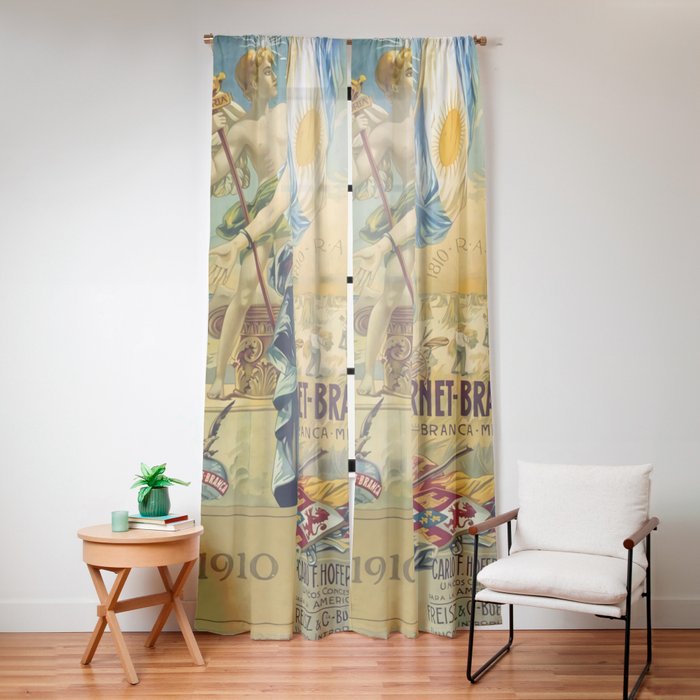1910 Fernet Branca Liqueur Aperitif Advertisement Window Curtain
