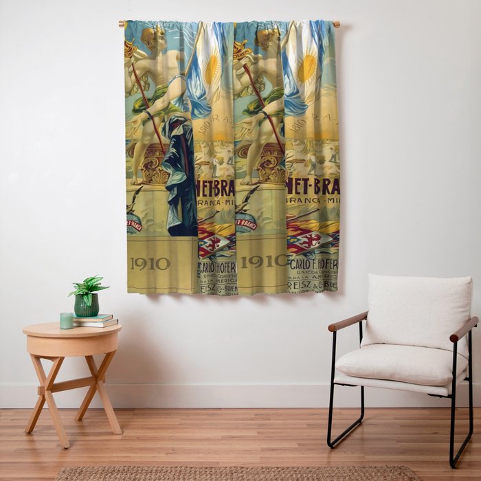 1910 Fernet Branca Liqueur Aperitif Advertisement Window Curtain