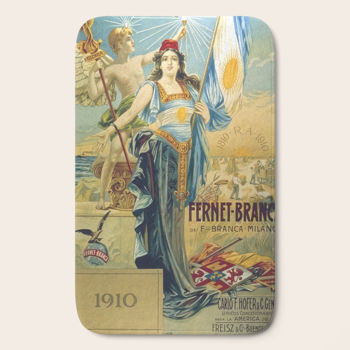 1910 Fernet Branca Liqueur Aperitif Advertisement Bath Mat