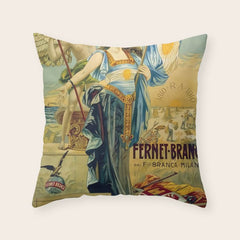 1910 Fernet Branca Liqueur Aperitif Advertisement Throw Pillow