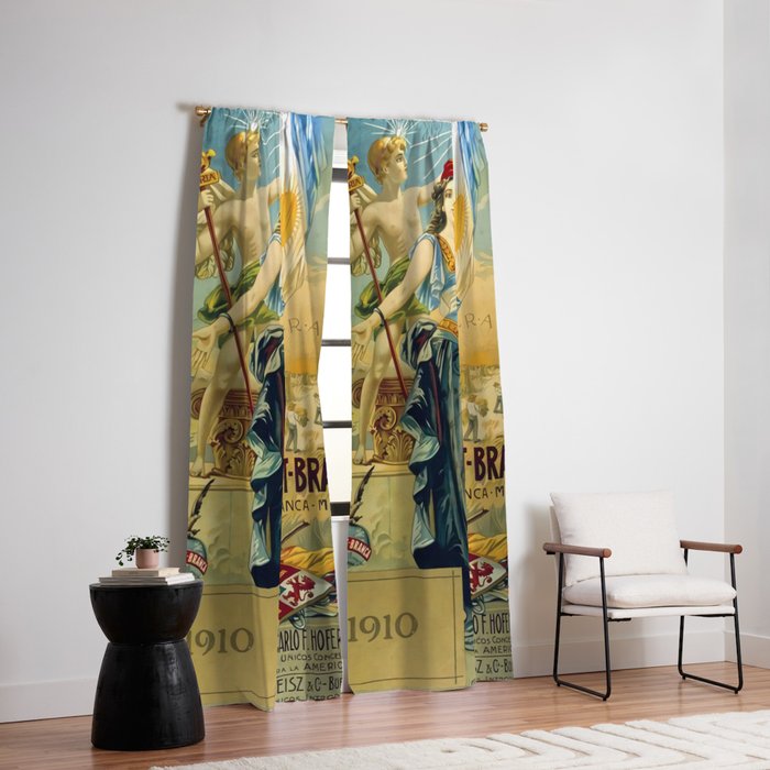 1910 Fernet Branca Liqueur Aperitif Advertisement Window Curtain
