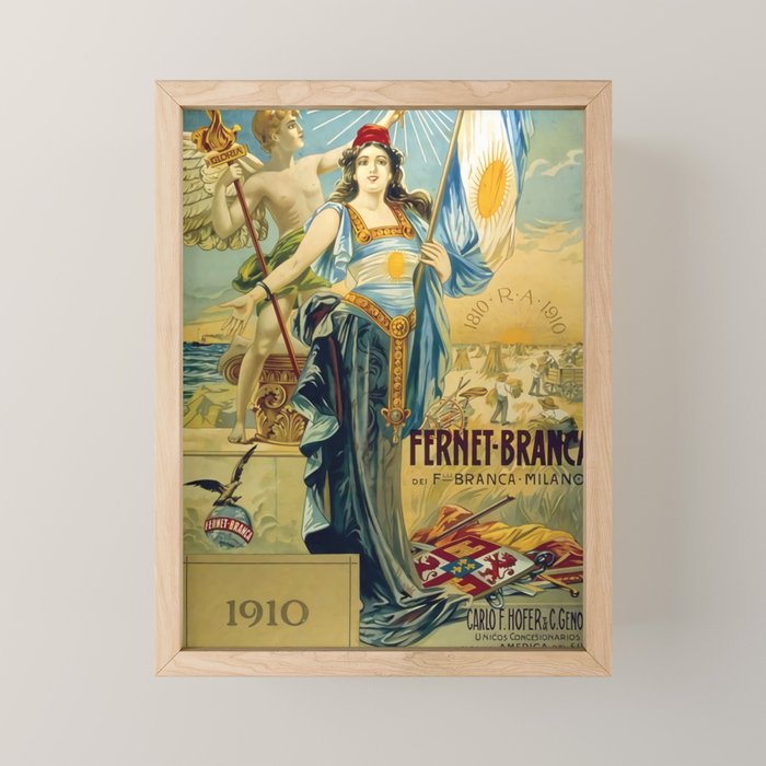 1910 Fernet Branca Liqueur Aperitif Advertisement Mini Art Print