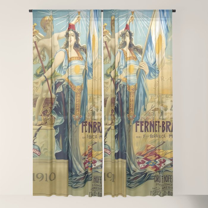 1910 Fernet Branca Liqueur Aperitif Advertisement Window Curtain