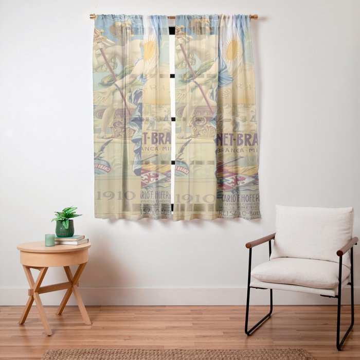 1910 Fernet Branca Liqueur Aperitif Advertisement Window Curtain