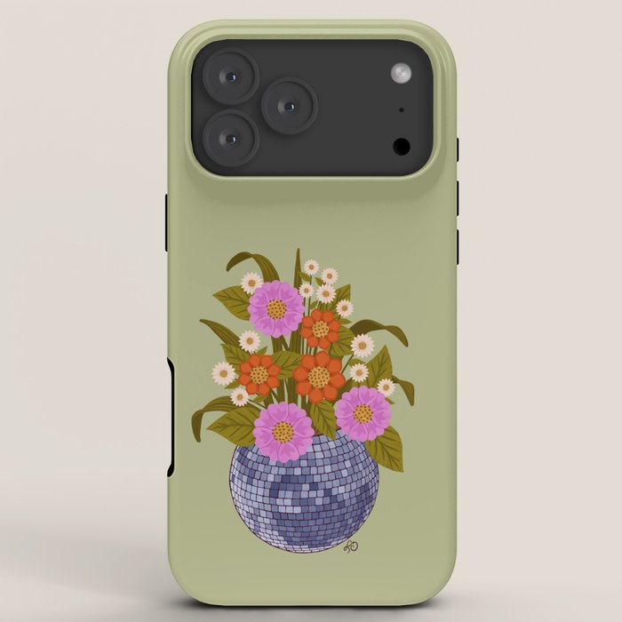 1970s Disco Ball Flower Pot  iPhone Case