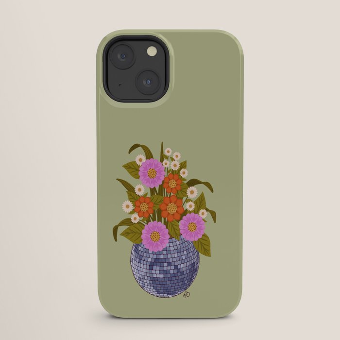 1970s Disco Ball Flower Pot  iPhone Case