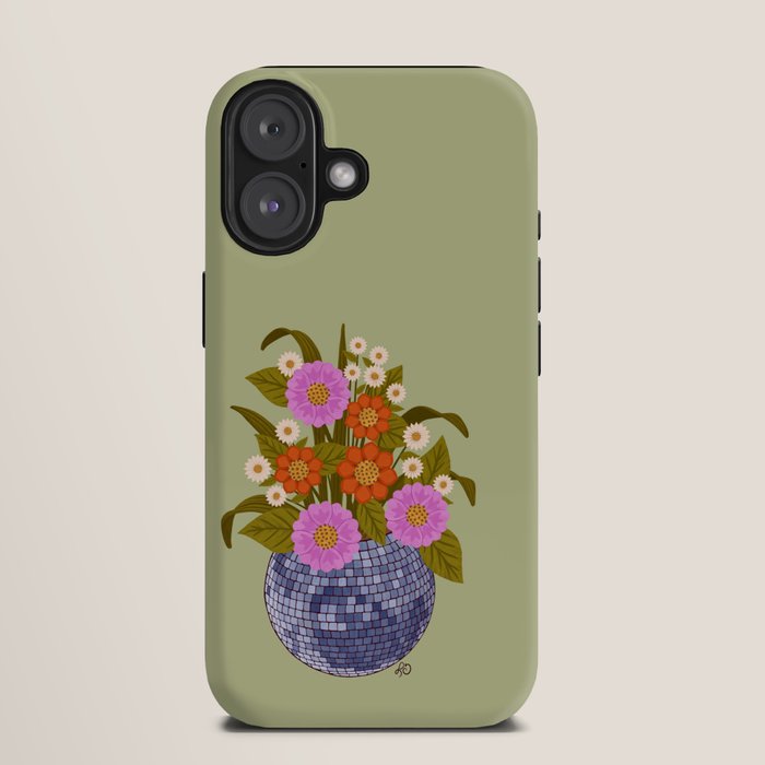 1970s Disco Ball Flower Pot  iPhone Case